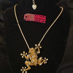 Betsey Johnson Gold Frog Necklace